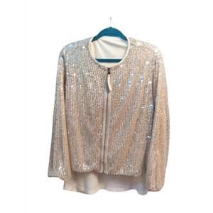 NEW PINE APPAREL women's sparkle-it-up sequin jacket in beige